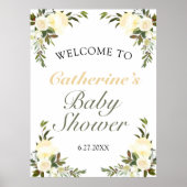  geel Baby shower Welkom Poster (Voorkant)