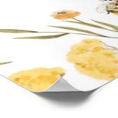 Geel Baby shower Wildbloem Welkomstteken Poster (Hoek)