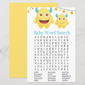 Geel Baby shower Word Search Game (Voorkant / Achterkant)