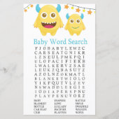 Geel Baby shower Word Search Game (Voorkant)