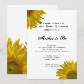 Geel Baby shower zonnebloemen Kaart (Voorkant / Achterkant)