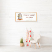 Geel Baby Vogelneutraal Baby shower Spandoek (Insitu)