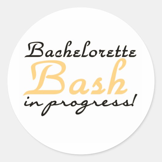 Geel Bachelorette Bash Ronde Sticker (Voorkant)