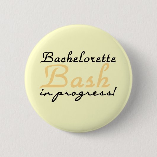 Geel Bachelorette Bash Tshirts en Gifts Ronde Button 5,7 Cm (Voorkant)