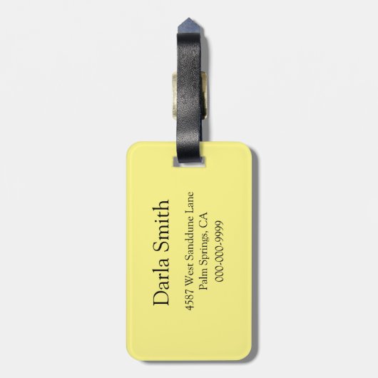 Geel Bagagelabel met deffodis (Achterkant verticaal)