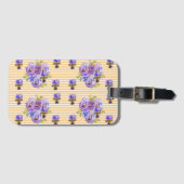 Geel Bagagelabel met Viola Floral Art Pattern (Voorkant (horizontaal))