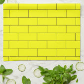 Geel baksteenontwerp theedoek (Gevouwen)