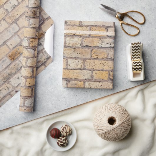 geel bakstenen ontwerp cadeaupapier (Crafts)