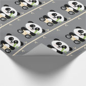 Geel Bamboe Panda in Diapers Cadeaupapier (Hoek)