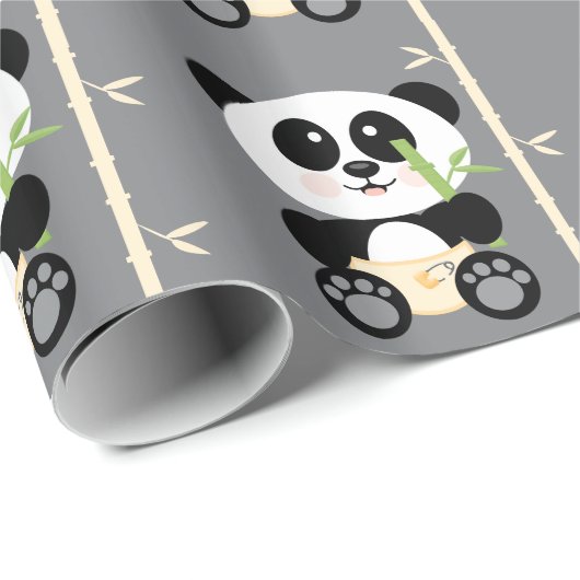 Geel Bamboe Panda in Diapers Cadeaupapier (Rol Hoek)