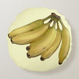 geel bananentropisch decor rond kussen