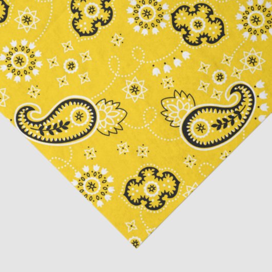 Geel Bandana patroon Modern Cowboy Fun Tissuepapier (Detail)