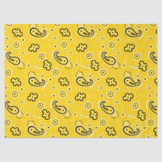 Geel Bandana patroon Modern Cowboy Fun Tissuepapier (Voorkant)