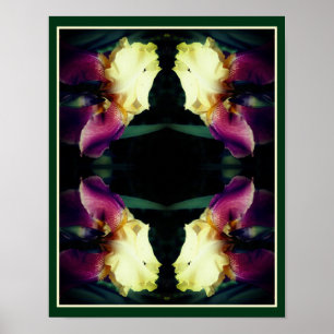 Geel Bearded Iris Flower Abstract Poster