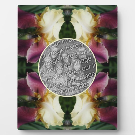 Geel Bearded Iris Flower Creëer Uw eigen foto Fotoplaat (Voorkant)