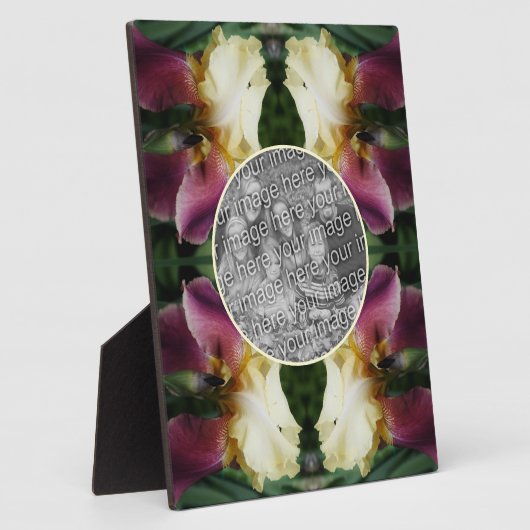 Geel Bearded Iris Flower Creëer Uw eigen foto Fotoplaat (Zijkant)