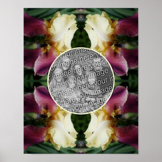 Geel Bearded Iris Flower Creëer Uw eigen foto Poster (Voorkant)