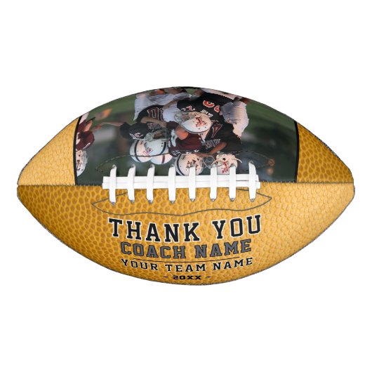 Geel Bedankt Coach Team Naam Foto American Football (Voorkant)
