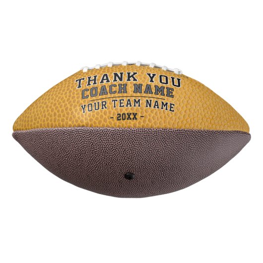 Geel Bedankt Coach Team Naam Foto American Football (Gedraaid 270)