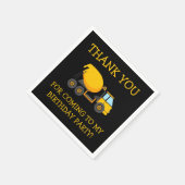Geel Bedankt met zwarte cement Truck Servet (Hoek)