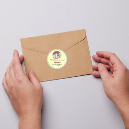 Geel Bedankt Verjaardag Meisje/Jongen Ronde Sticker