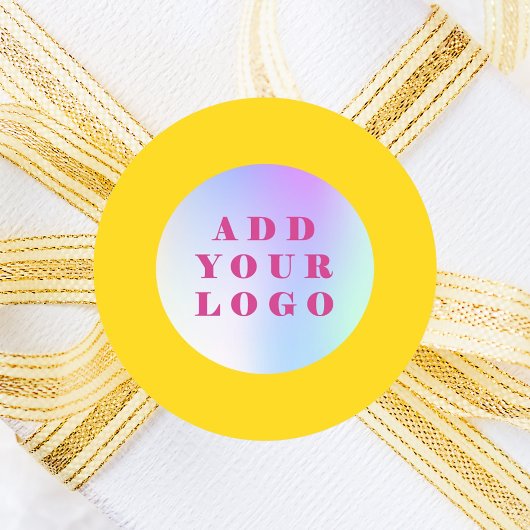 Geel bedrijfslogo ronde sticker