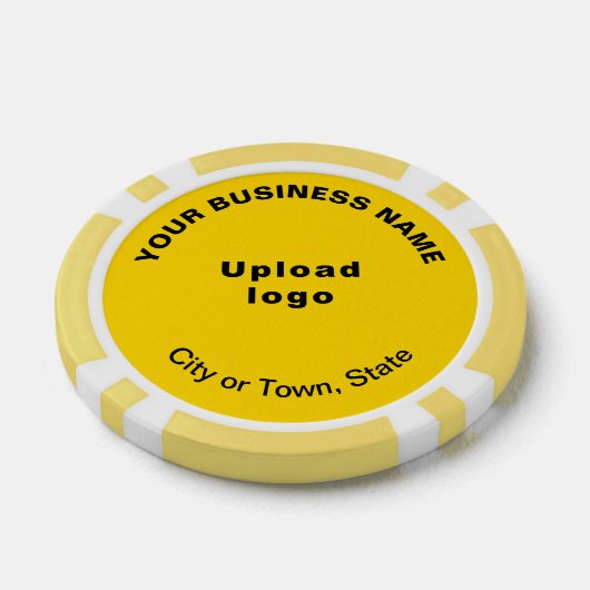 Geel bedrijfsmerk op pokerchips (Enkel)
