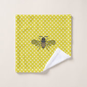 Geel bee Decor  Honeybee Grafisch Polkadot Bad Handdoek (Wasdoekje)