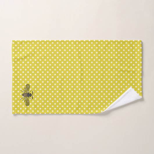 Geel bee Decor Honeybee Grafisch Polkadot Bad Handdoek (Handdoek)
