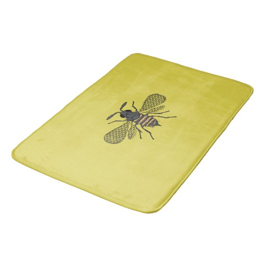 Geel bee Decor  Honeybee Grafisch Polkadot Badmat (Gekanteld)