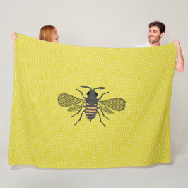 Geel bee Decor  Honeybee Grafisch Polkadot Fleece Deken