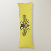 Geel bee Decor  Honeybee Grafisch Polkadot Lichaamskussen (Voorkant Verticaal)