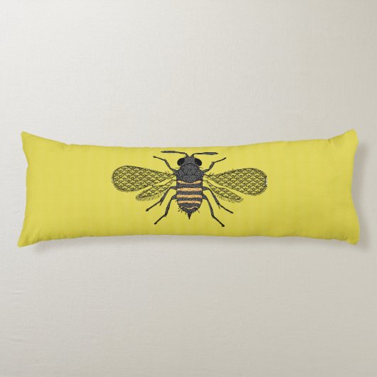Geel bee Decor  Honeybee Grafisch Polkadot Lichaamskussen (Voorkant)