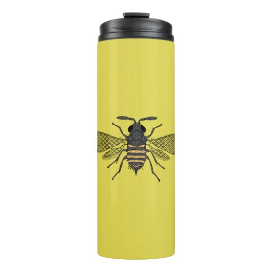 Geel bee Decor  Honeybee Grafisch Polkadot Thermosbeker (Voorkant)