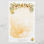 Geel Bee Monogram briefpapier (Voorkant)