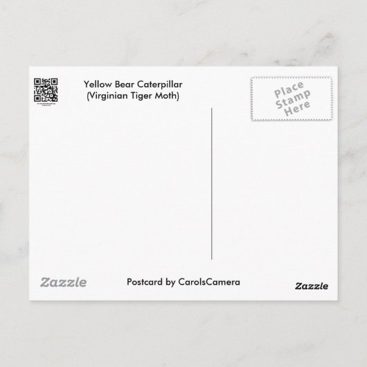 Geel Beer Caterpipe Virginiaanse tijger moth Items Briefkaart (Achterkant)