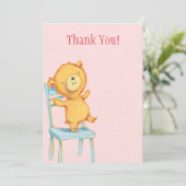 Geel Beer Hartelijk dank Bedankkaart (Staand voorkant)