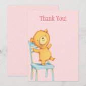 Geel Beer Hartelijk dank Bedankkaart (Voorkant / Achterkant)