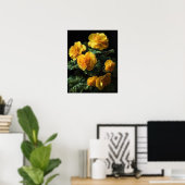 Geel Begonia Flowers Art Print Poster (Thuiskantoor)