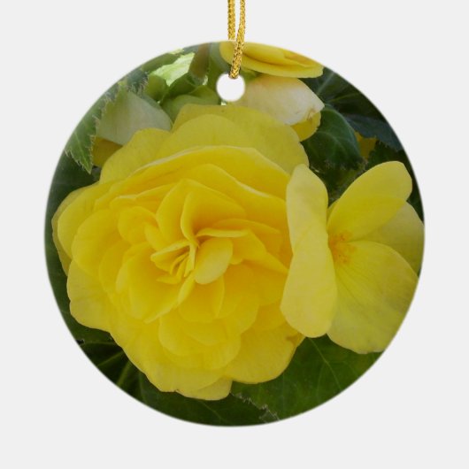 Geel Begonia Memorial Ornament (Voorkant)