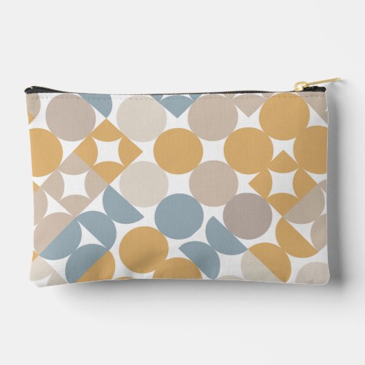 Geel Beige Bruin Grijs Mideeuwse cirkels Patroon Etui (Achterkant)