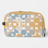 Geel Beige Bruin Grijs Mideeuwse cirkels Patroon Toilettasje (Voorkant)