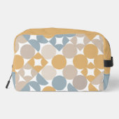 Geel Beige Bruin Grijs Mideeuwse cirkels Patroon Toilettasje (Achterkant)