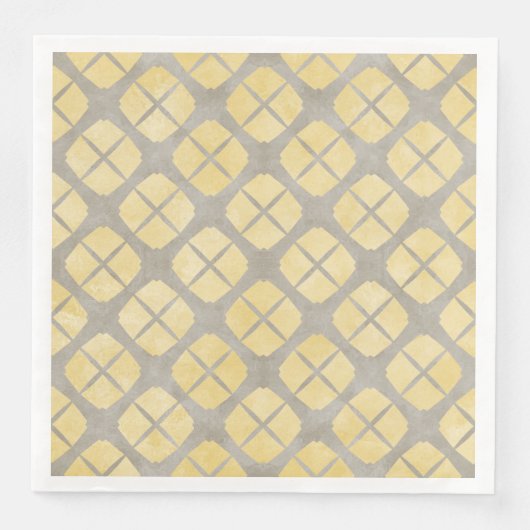 Geel beige, Taupe Mid Century Modern Pattern Servet (Voorkant)