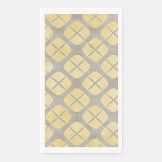 Geel beige, Taupe Mid Century Modern Pattern Servet (Voorkant)