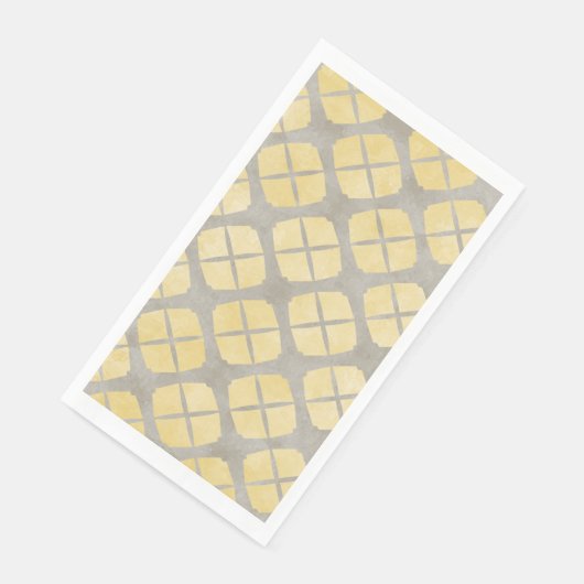 Geel beige, Taupe Mid Century Modern Pattern Servet (Hoek)