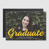 Geel | Bekendmaking van het Afstuderen van de Foto Magnetische Uitnodiging (Voorkant / Achterkant)