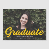 Geel | Bekendmaking van het Afstuderen van de Foto Magnetische Uitnodiging (Voorkant)