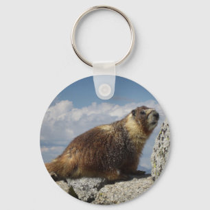 Geel Bellied Marmot in Yosemite Sleutelhanger
