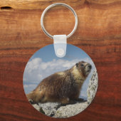 Geel Bellied Marmot in Yosemite Sleutelhanger (Voorkant)